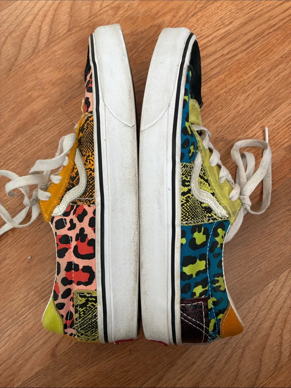 Vans Colorblock Leopard Patchwork Lace-Up Sneakers